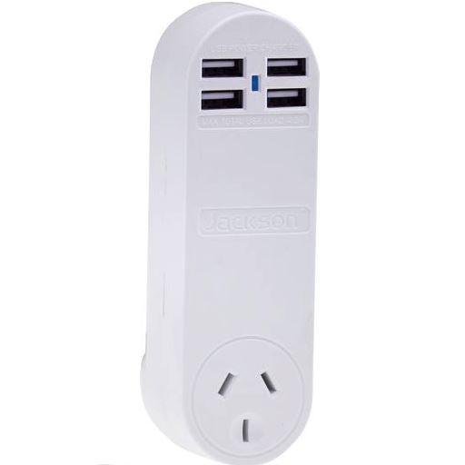 Jackson 4 Port Rapid USB Charger with 1 Power Outlet