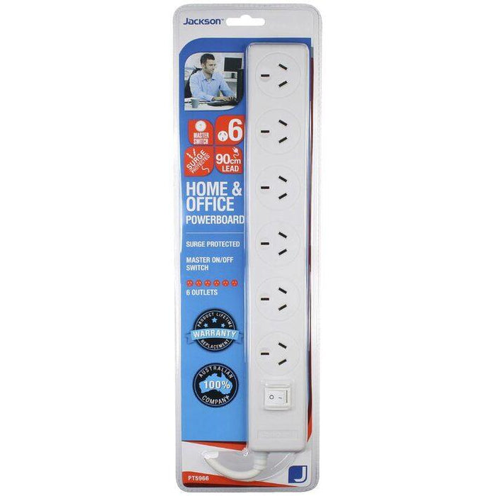 Jackson 6 Outlet Surge & Overload Protected Powerboard