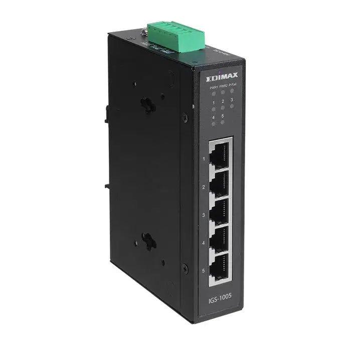 EDIMAX 5 Port Gigabit Industrial PoE Switch | DIN-Mount
