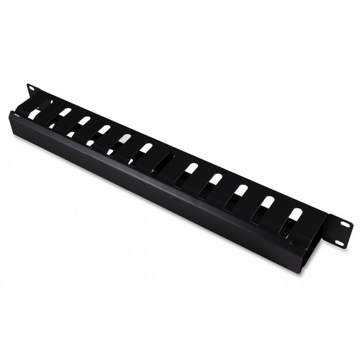 1RU 19" Metal Cable Management Bar with Cover