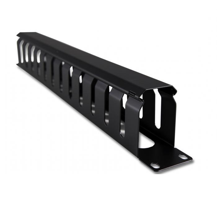 1RU 19" Metal Cable Management Bar with Cover