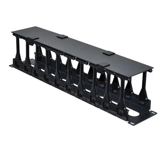 2RU 19" High Density Cable Management Bar with Protective Cover
